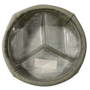 Longaberger Catch All Basket Sectioned Protector Green Fabric Insert 7” USA 2000